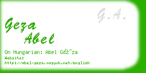 geza abel business card